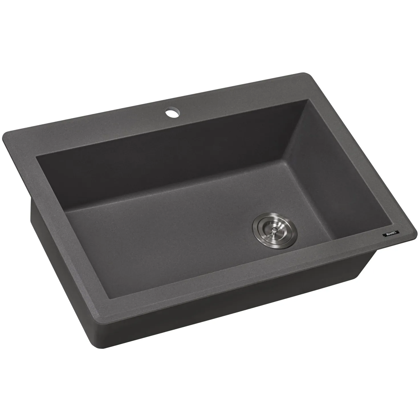 Ruvati 33 x 22" epiGranite Top Mount Granite Composite Single Bowl Kitchen Sink