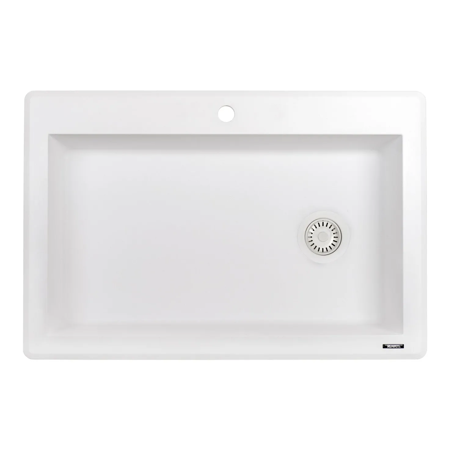 Ruvati 33 x 22" epiGranite Top Mount Granite Composite Single Bowl Kitchen Sink