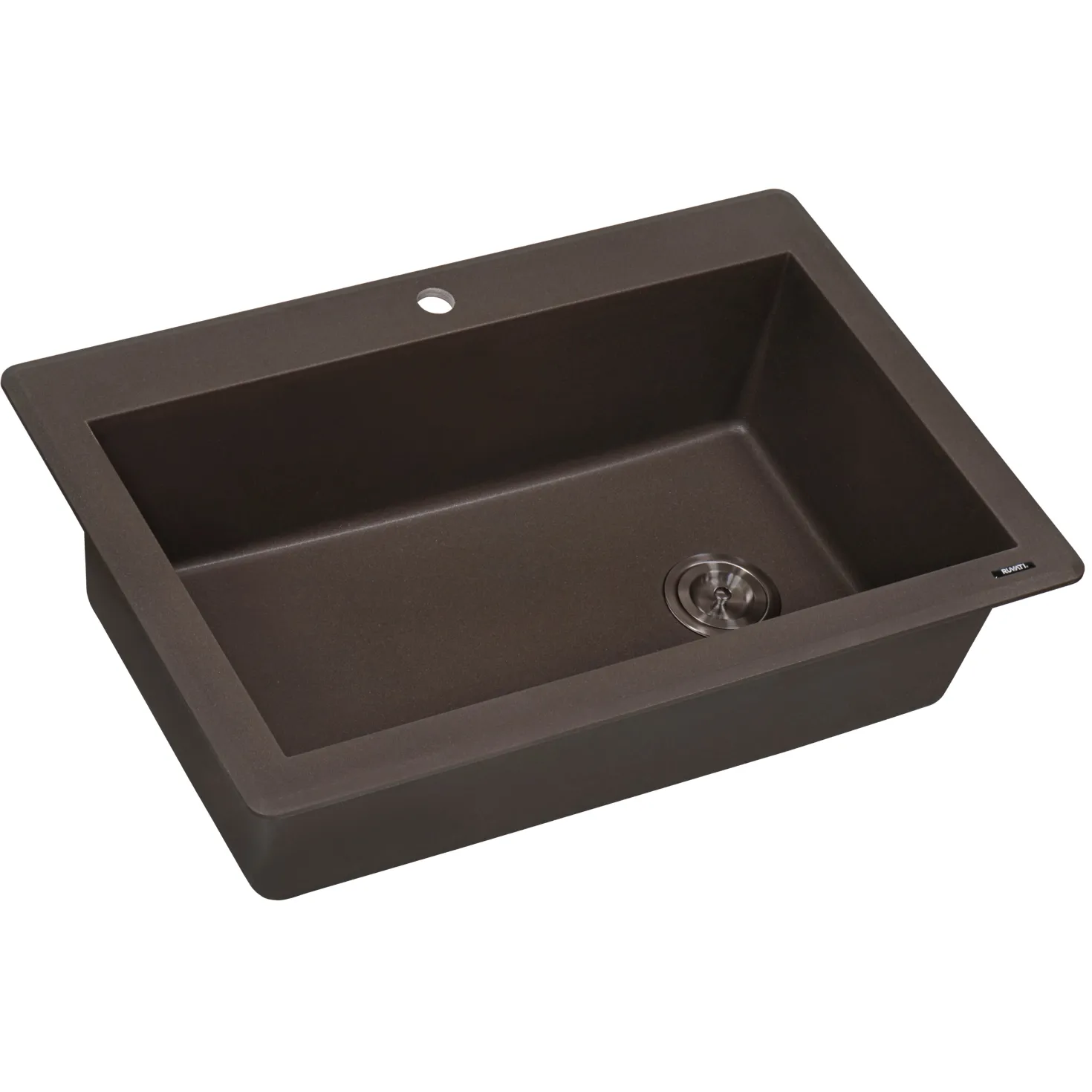 Ruvati 33 x 22" epiGranite Top Mount Granite Composite Single Bowl Kitchen Sink