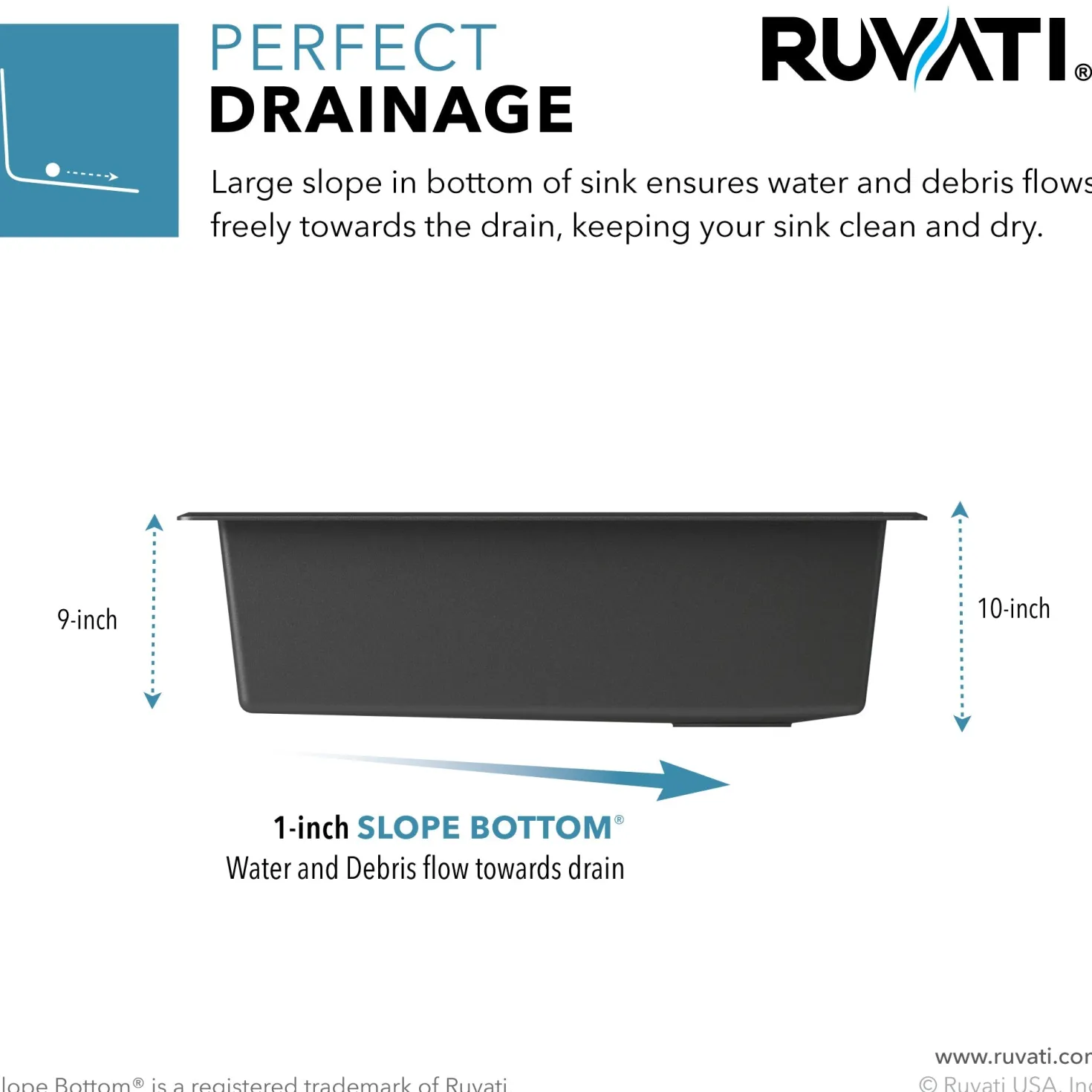 Ruvati 31 x 19" epiGranite Undermount Granite Composite Single Bowl Kitchen Sink