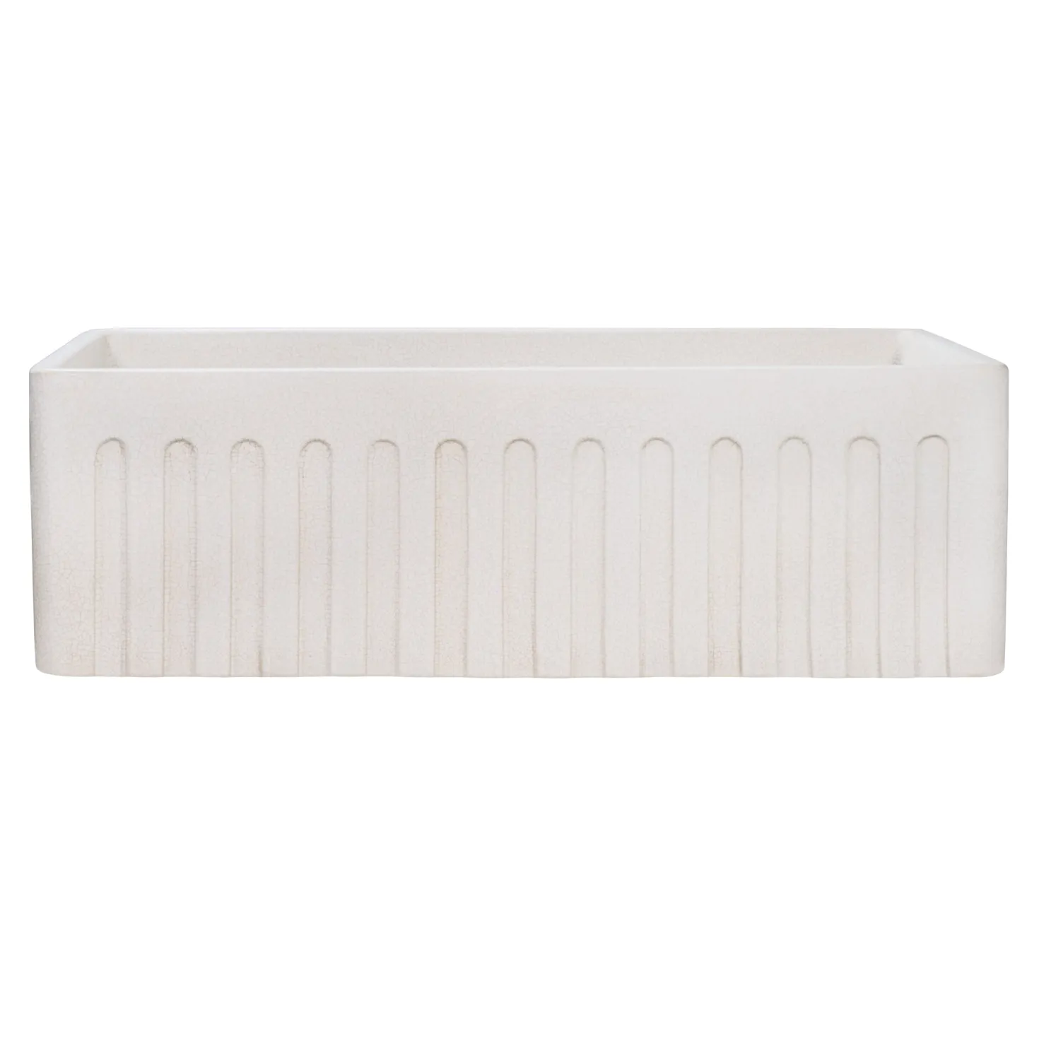 Ruvati 33 x 20" Fireclay Reversible Farmhouse Distressed Finish Apron-Front Kitchen Sink - Crackled White