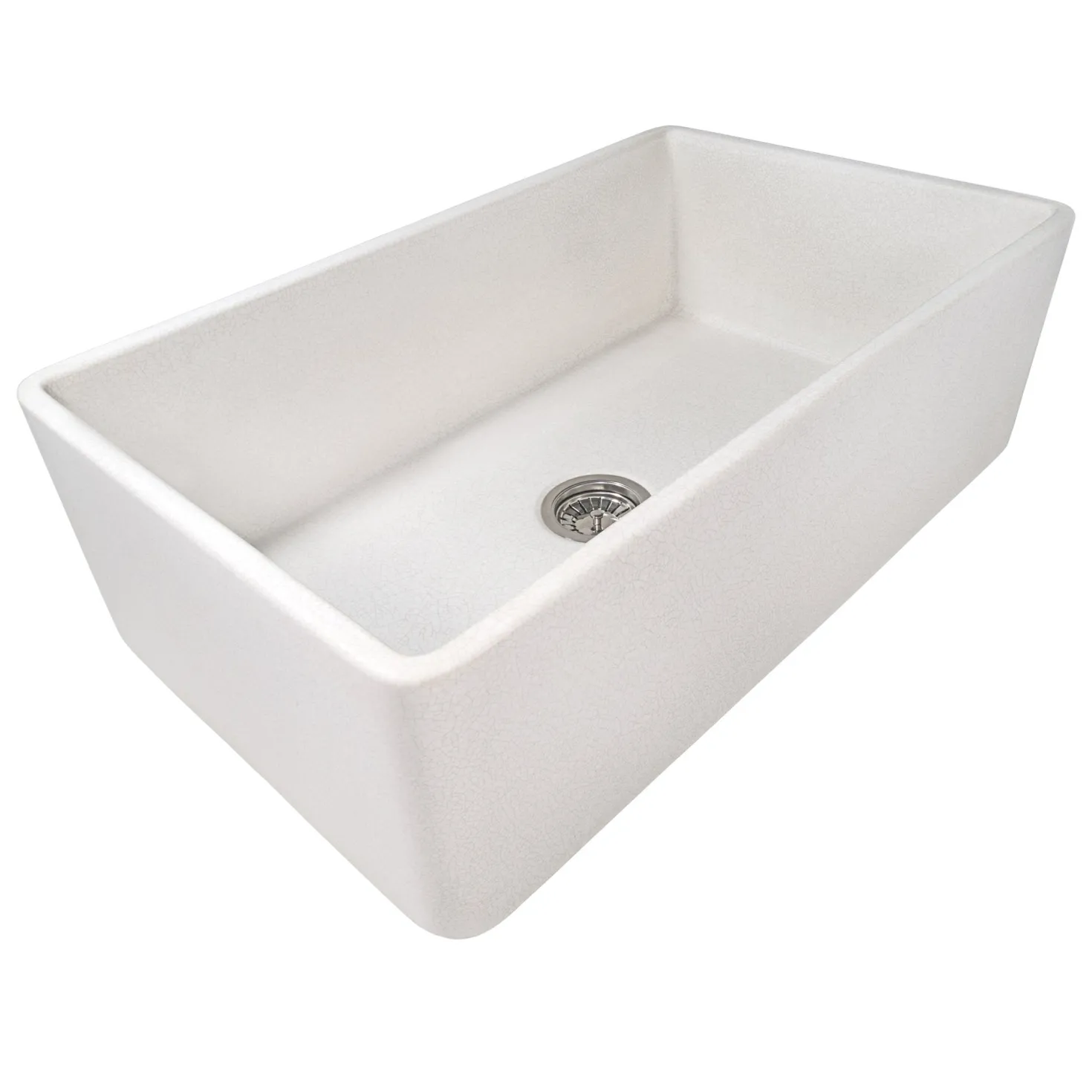 Ruvati 33 x 20" Fireclay Reversible Farmhouse Distressed Finish Apron-Front Kitchen Sink - Crackled White