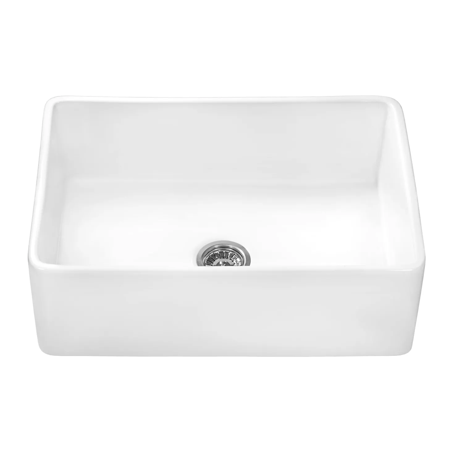Ruvati 30 x 20" Fireclay Reversible Farmhouse Apron-Front Kitchen Sink Single Bowl