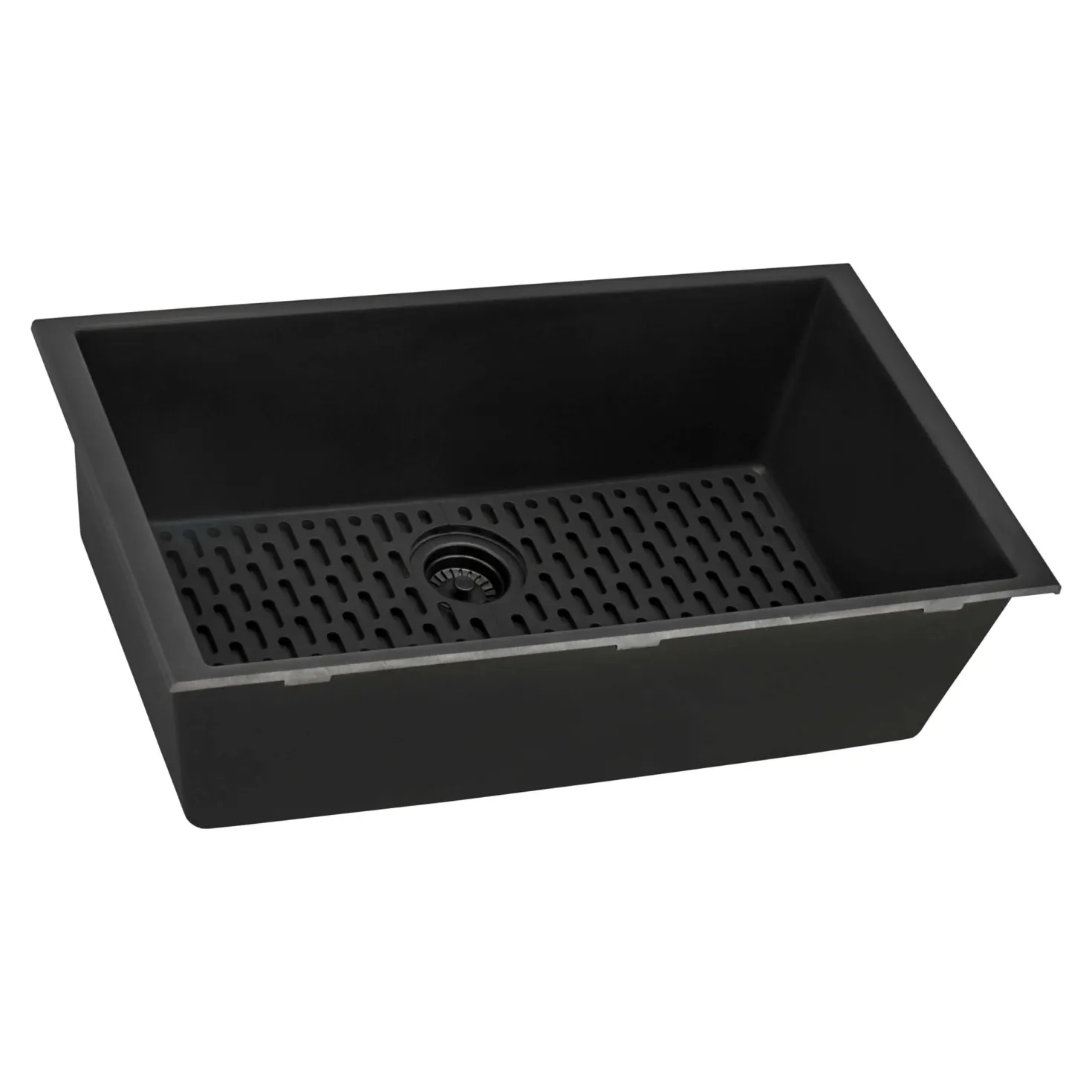 Ruvati 33" x 19" Granite Composite Undermount Single Bowl Kitchen Sink - Midnight Black