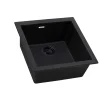 Ruvati 17" x 17" Granite Composite Undermount Single Bowl Prep Sink | Midnight Black