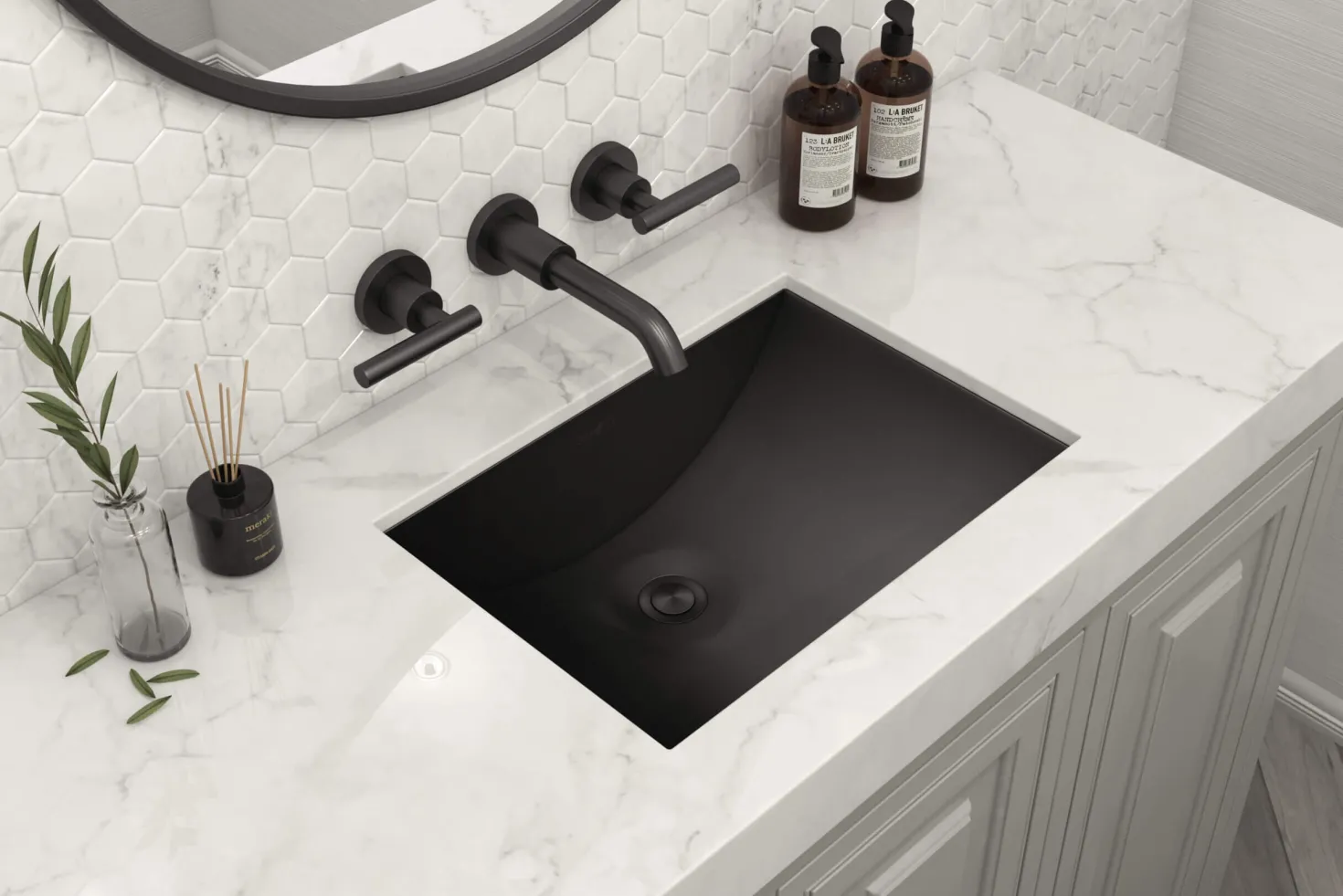 Ruvati 30 x 14" Gunmetal Stainless Steel Undermount Rectangular Bathroom Sink