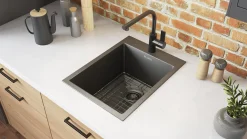 Ruvati 15" x 20" Gunmetal Topmount Bar Prep Sink