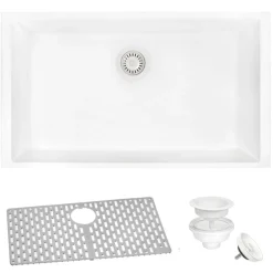 Ruvati 30 x 18 inch Granite Composite Undermount Single Bowl Kitchen Sink RVG2030