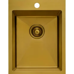 Ruvati 15" x 20" Matte Gold Stainless Steel Topmount Bar Prep Sink