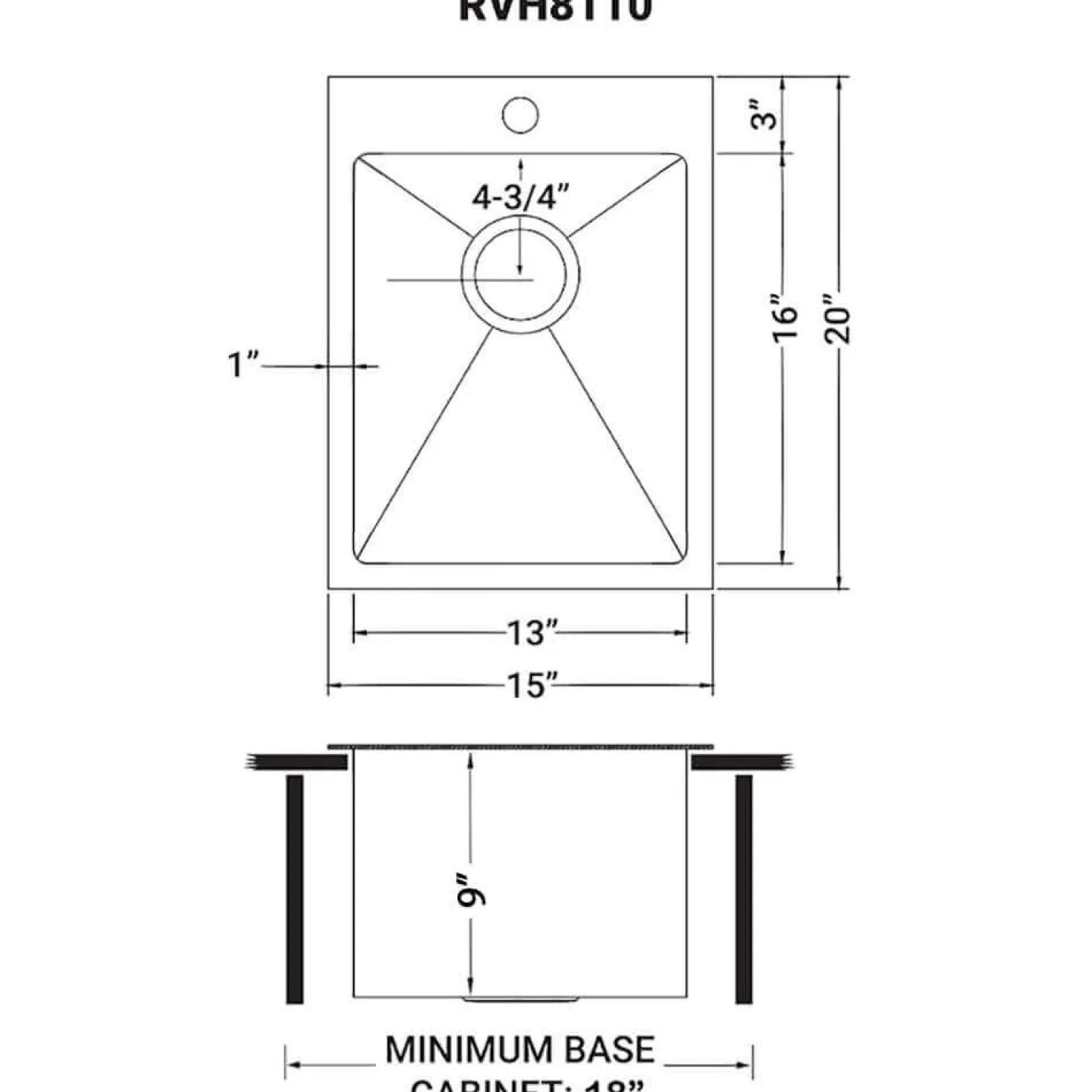 Ruvati 15" x 20" Matte Gold Stainless Steel Topmount Bar Prep Sink
