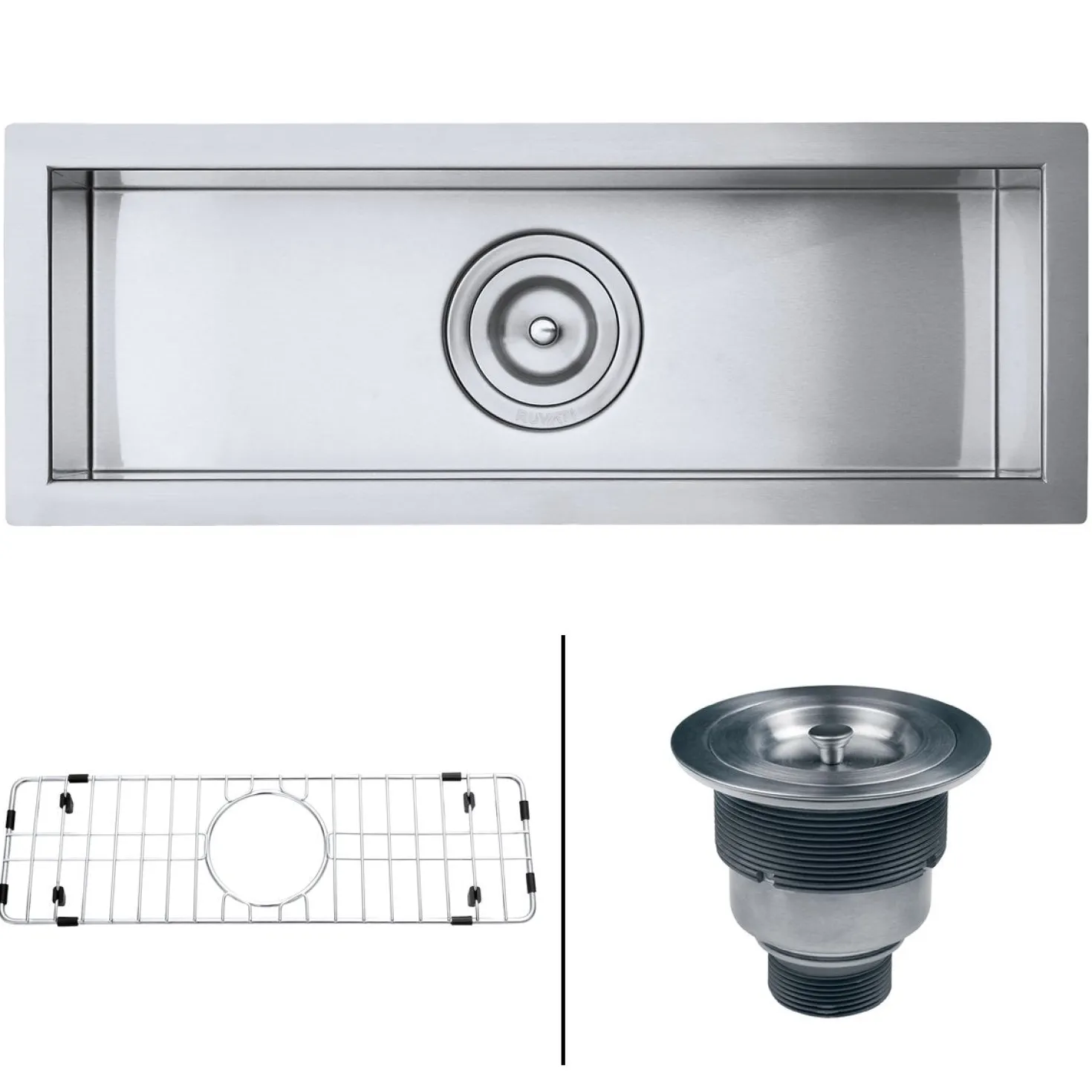 Ruvati 23" x 8" Narrow Trough Undermount 16 Gauge Stainless Steel Single Bowl Bar Prep Sink