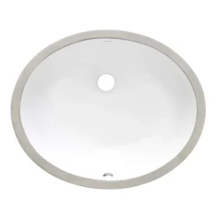 Ruvati 15" x 12" Oval Undermount Bathroom Sink in White