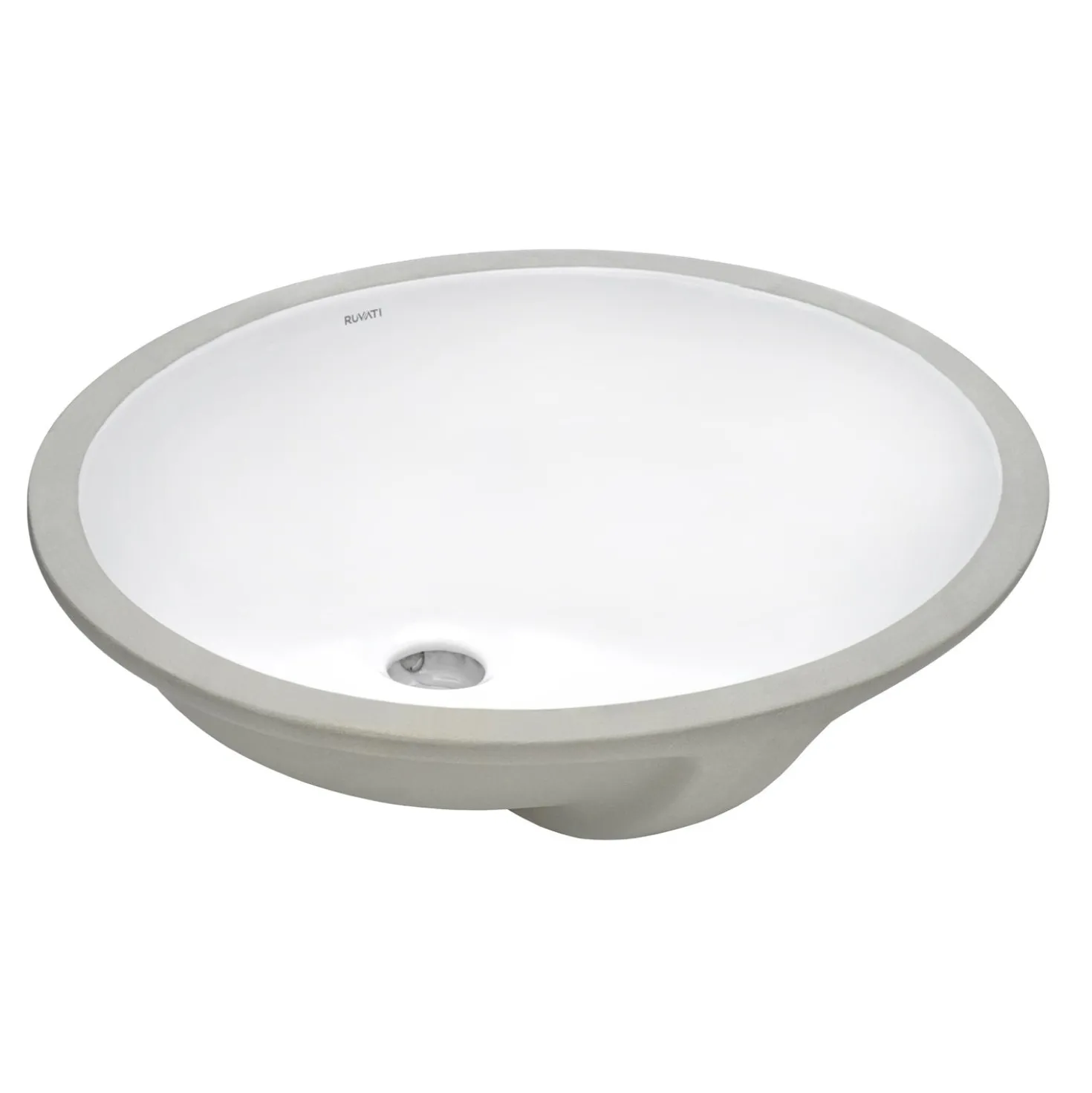 Ruvati 15" x 12" Oval Undermount Bathroom Sink in White