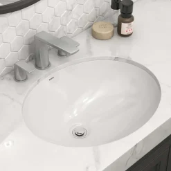 Ruvati 16" x 13" Oval Undermount Bathroom Sink in White