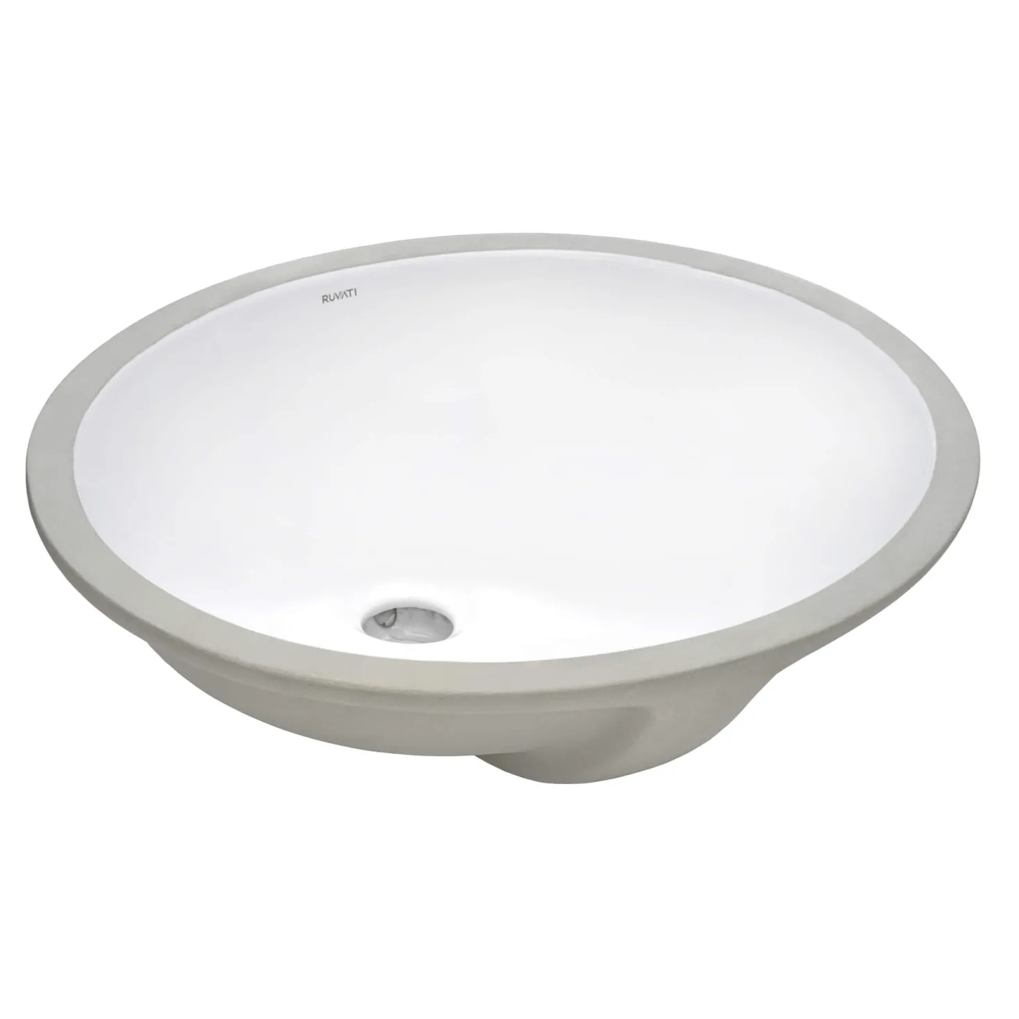 Ruvati 16" x 13" Oval Undermount Bathroom Sink in White