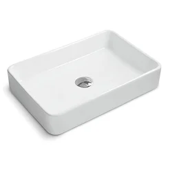 Ruvati 24" x 16" Rectangular Bathroom Vessel Sink in White