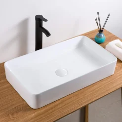 Ruvati 24" x 16" Rectangular Bathroom Vessel Sink in White