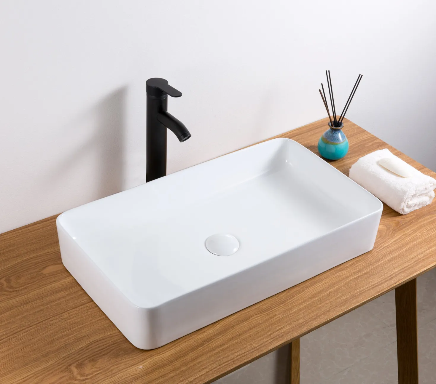 Ruvati 24" x 16" Rectangular Bathroom Vessel Sink in White