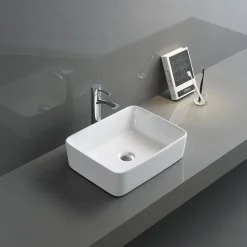 Ruvati 19" x 14" Rectangular Bathroom Vessel Sink in White