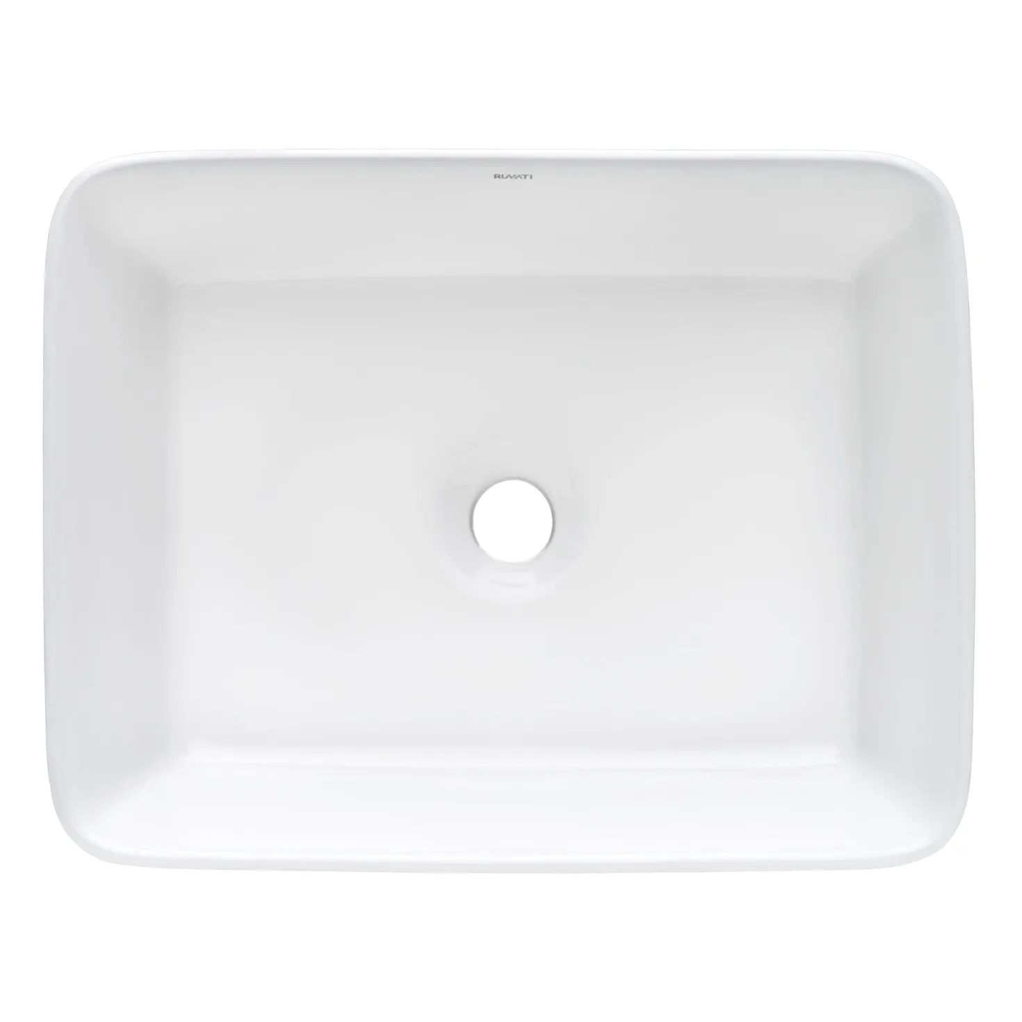Ruvati 19" x 14" Rectangular Bathroom Vessel Sink in White