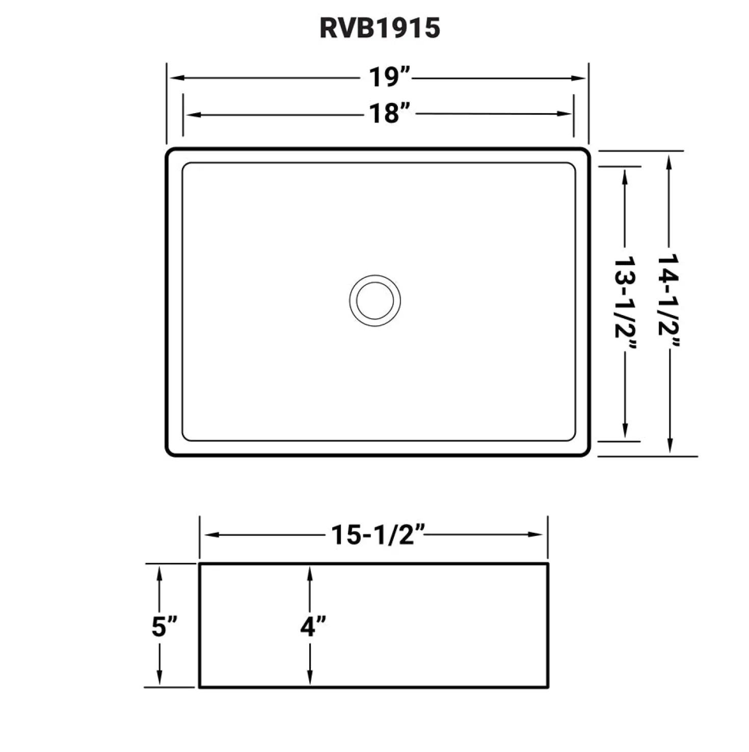 Ruvati 19" x 14" Rectangular Bathroom Vessel Sink in White