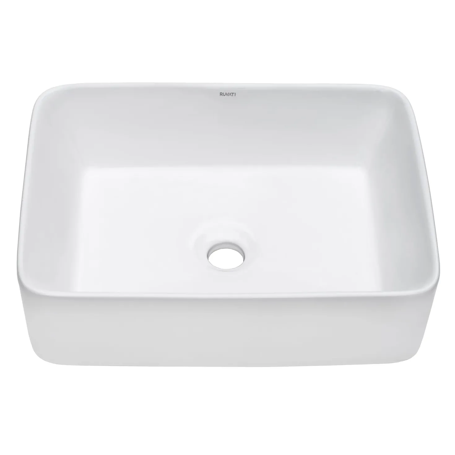 Ruvati 19" x 14" Rectangular Bathroom Vessel Sink in White