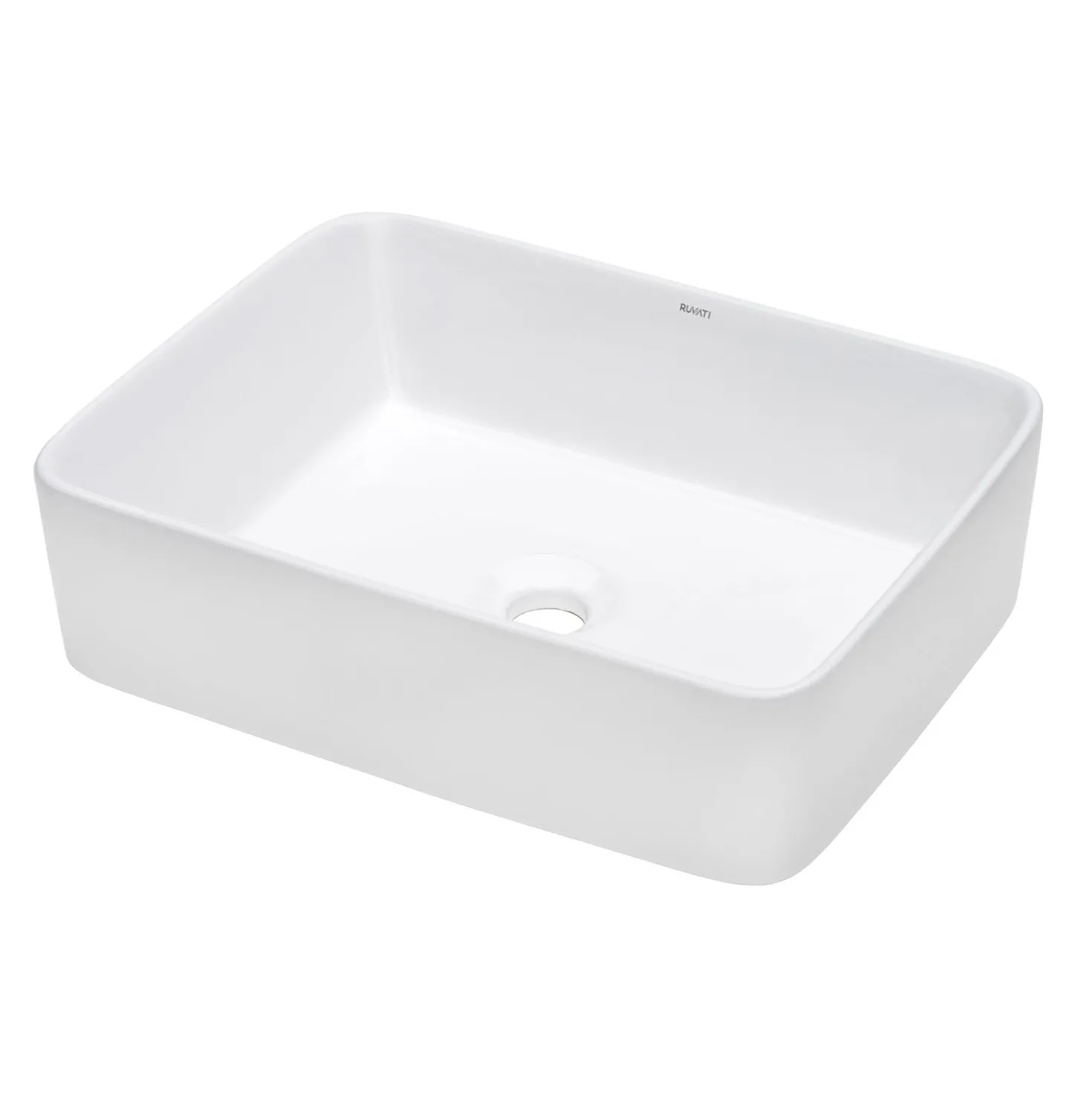 Ruvati 19" x 14" Rectangular Bathroom Vessel Sink in White