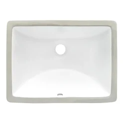 Ruvati 21" x 15" Rectangular Undermount Bathroom Sink in White
