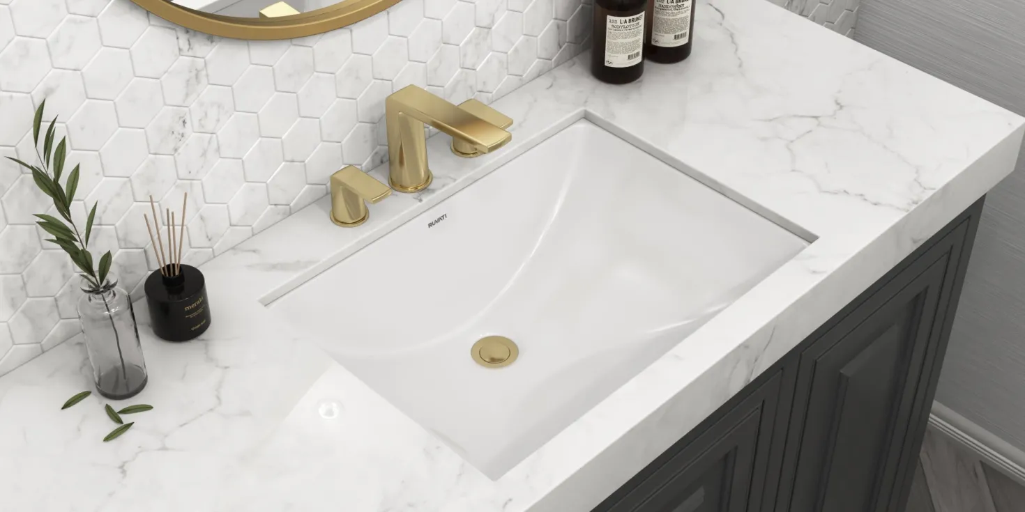 Ruvati 18.5" x 12" Rectangular Undermount Bathroom Sink in White