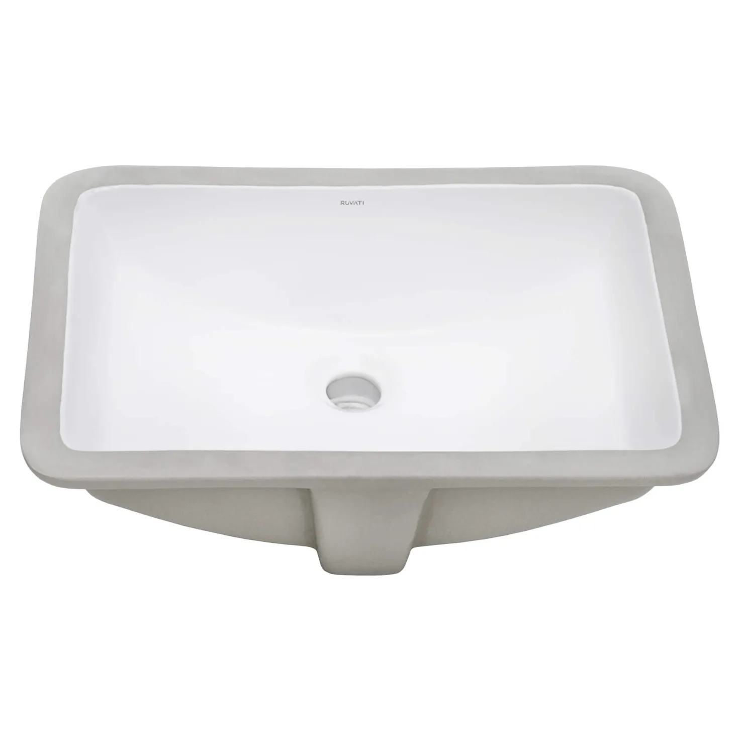 Ruvati 18.5" x 12" Rectangular Undermount Bathroom Sink in White
