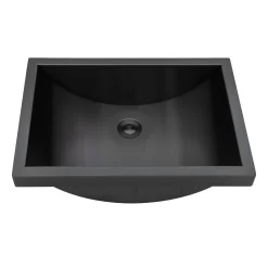 Ruvati 20 x 14" Semi-Recessed Topmount Gunmetal Stainless Steel Rectangular Bathroom Sink