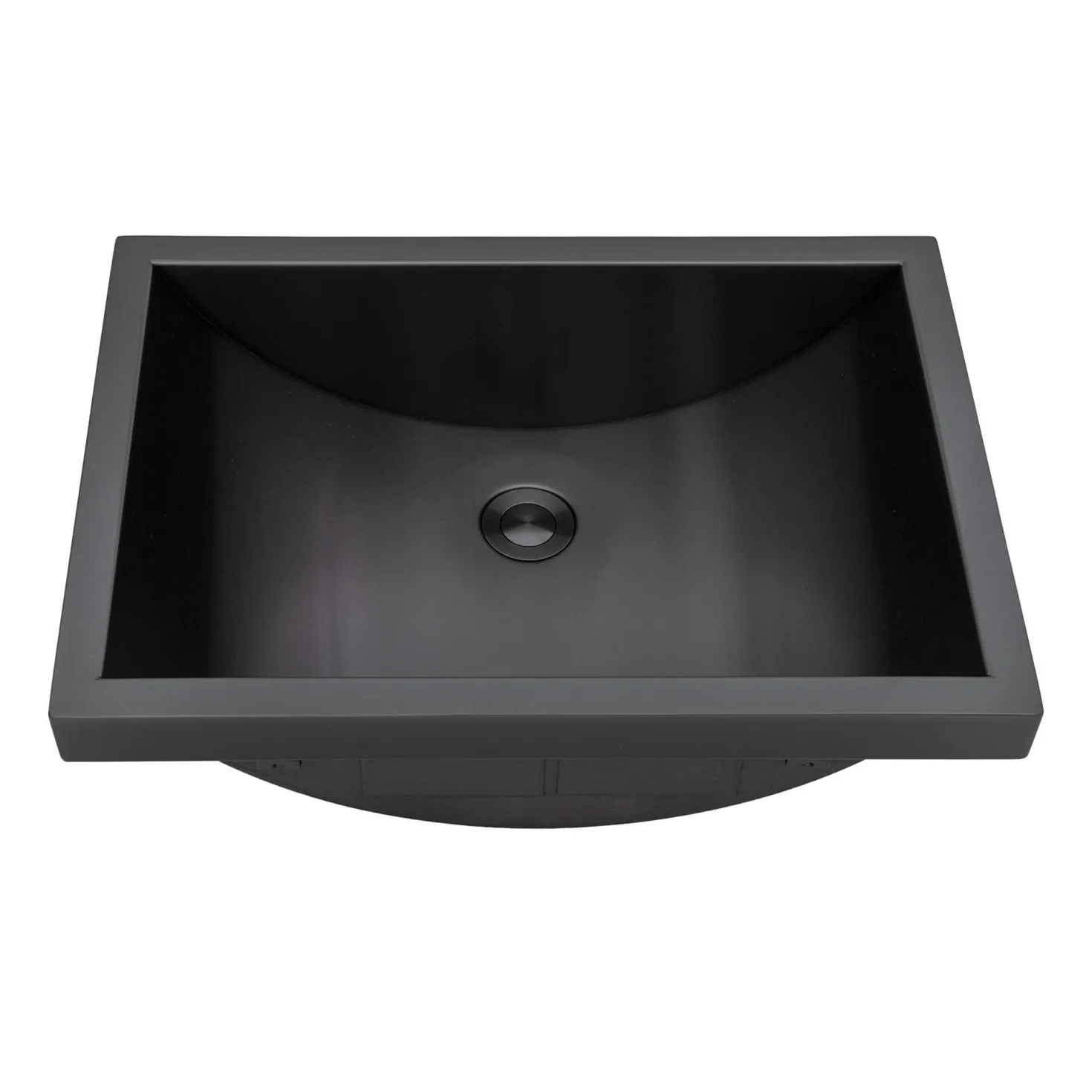 Ruvati 20 x 14" Semi-Recessed Topmount Gunmetal Stainless Steel Rectangular Bathroom Sink
