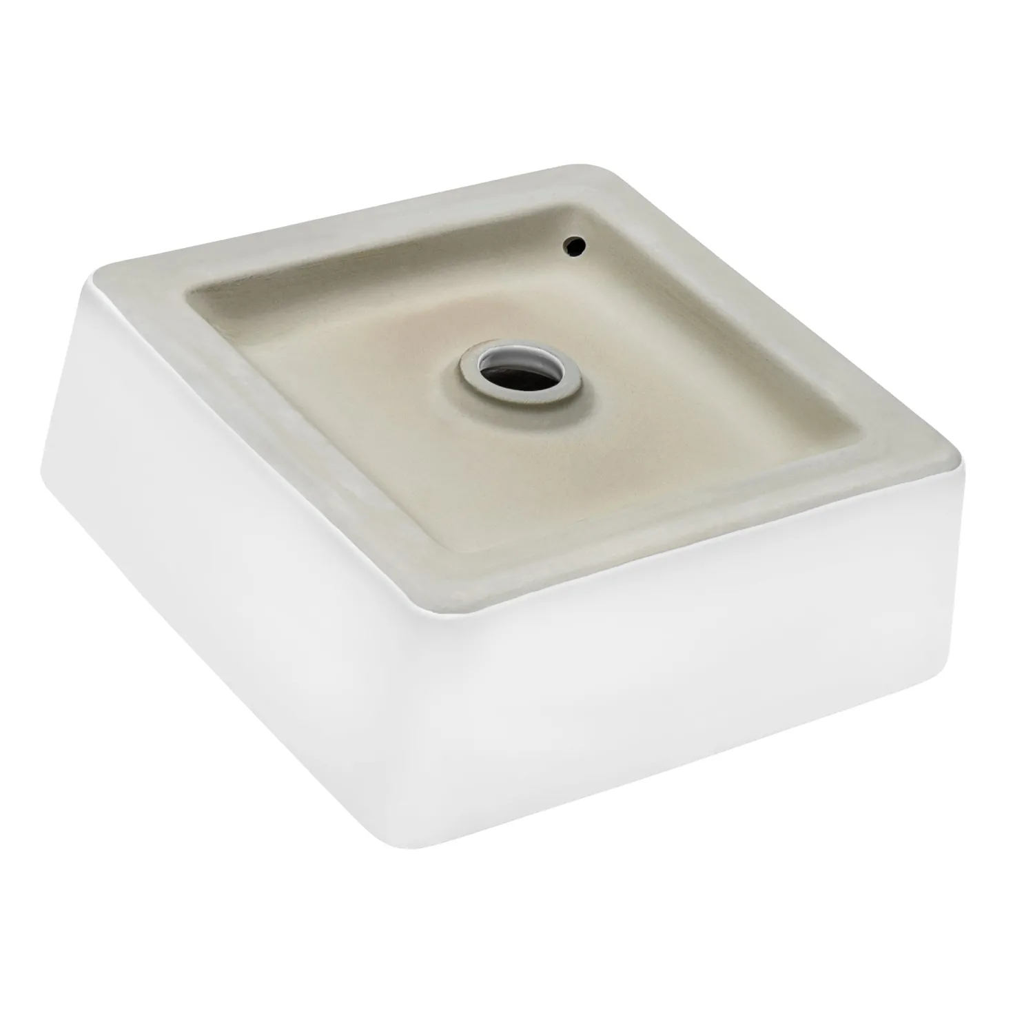 Ruvati 15" x 15" Square Bathroom Vessel Sink in White