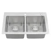 Ruvati 33" x 22" Topmount 50/50 Double Bowl 16 Gauge Stainless Steel Kitchen Sink