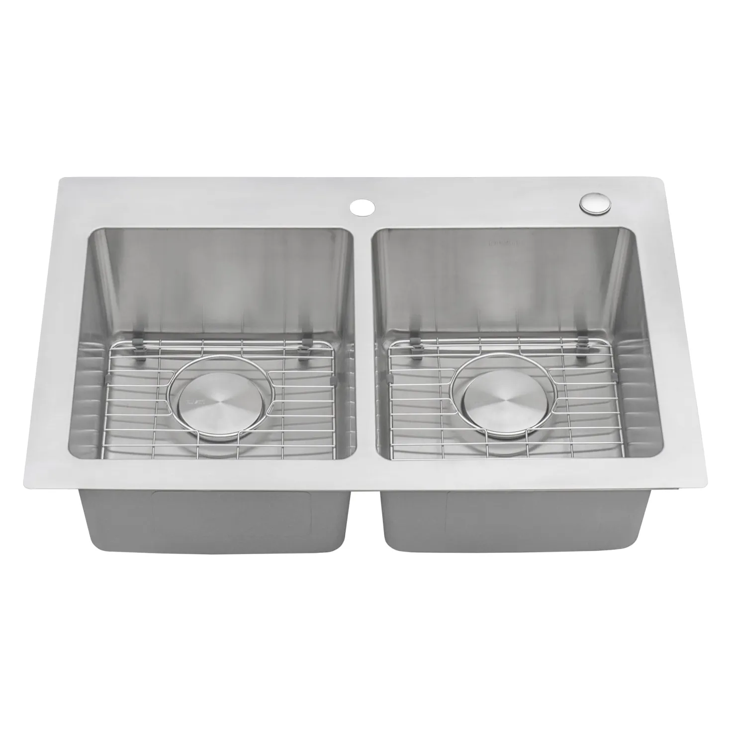 Ruvati 33" x 22" Topmount 50/50 Double Bowl 16 Gauge Stainless Steel Kitchen Sink