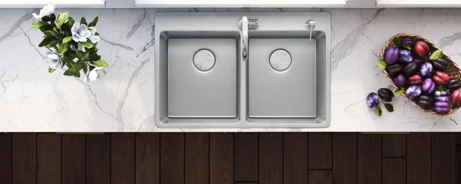 Ruvati 33" x 22" Topmount 50/50 Double Bowl 16 Gauge Stainless Steel Kitchen Sink