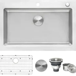 Ruvati 33" x 22" Topmount 16 Gauge Stainless Steel Kitchen Sink