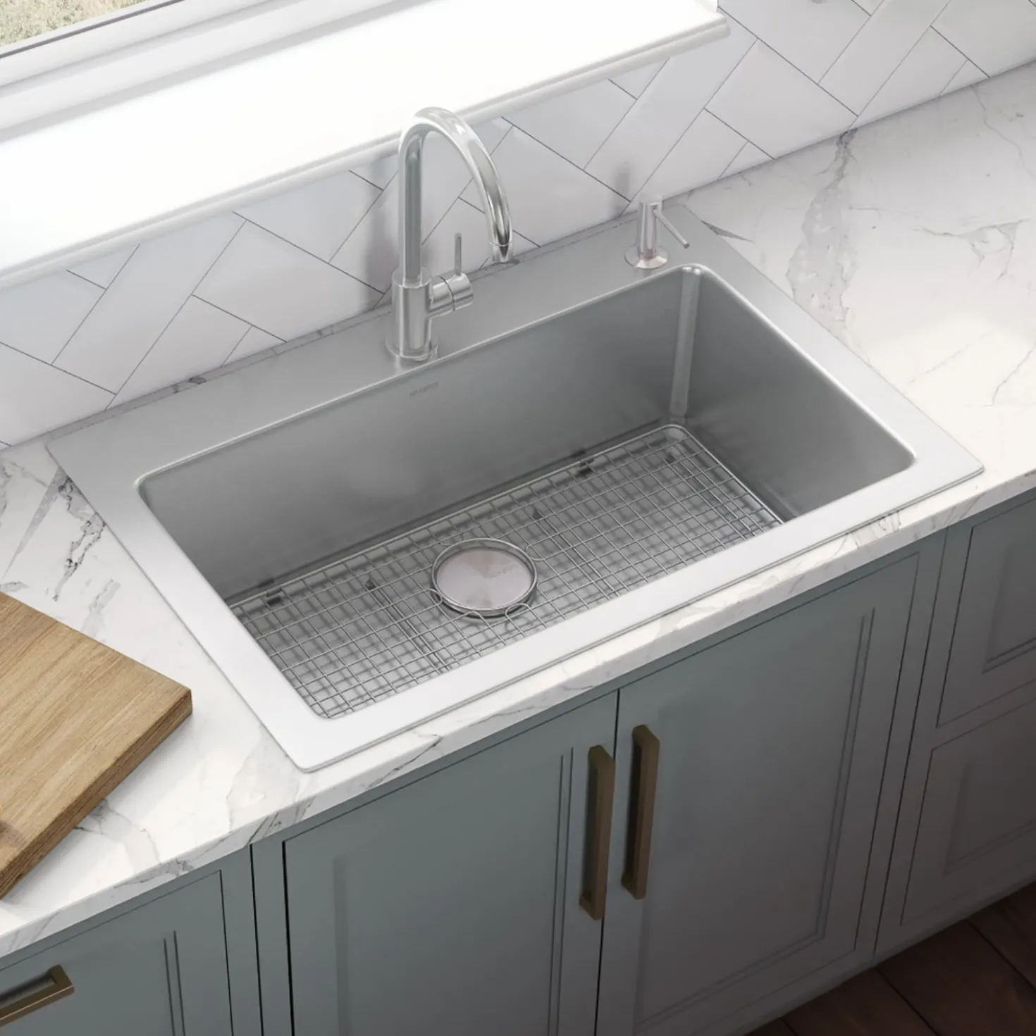 Ruvati 33" x 22" Topmount 16 Gauge Stainless Steel Kitchen Sink