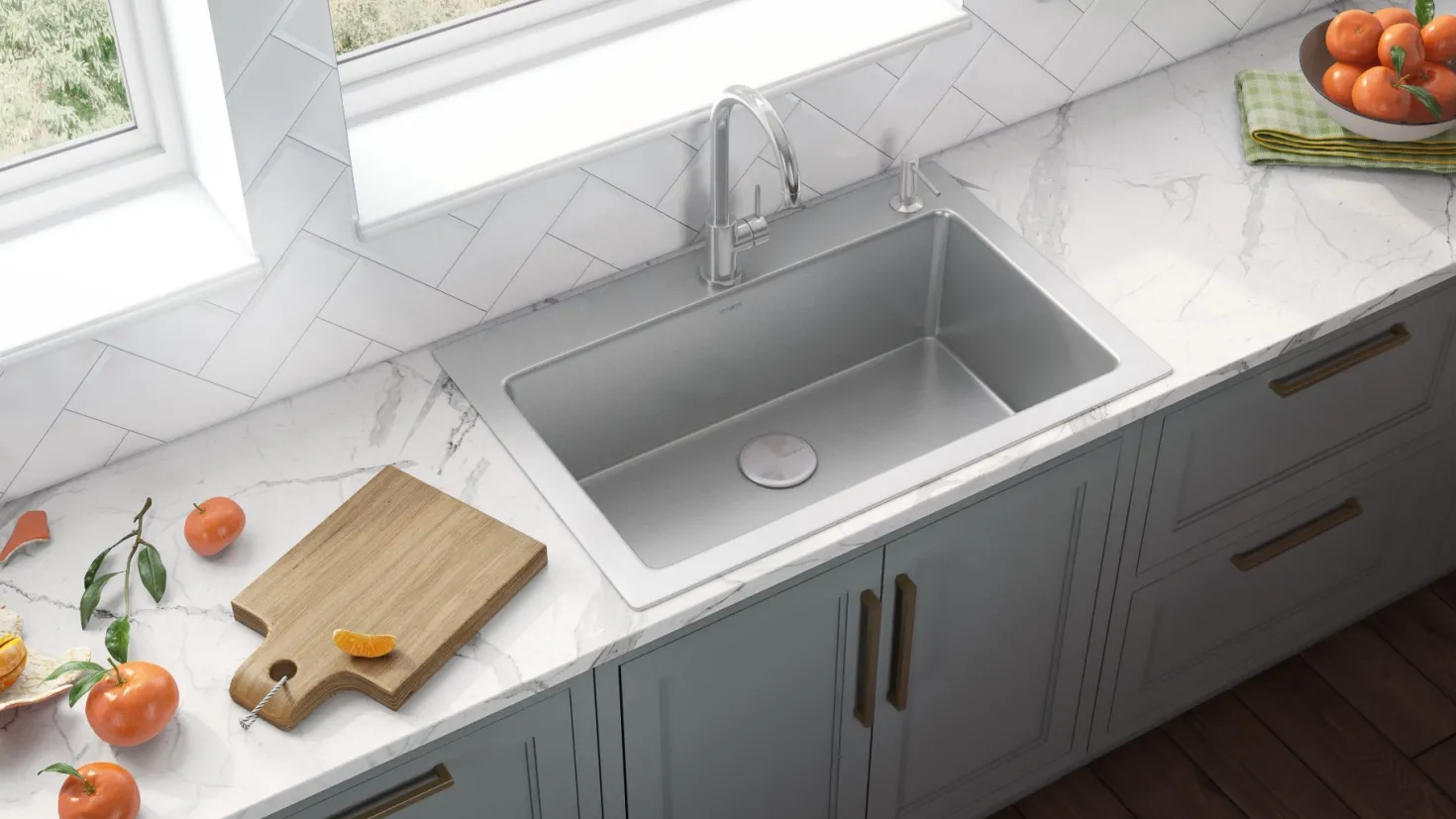 Ruvati 33" x 22" Topmount 16 Gauge Stainless Steel Kitchen Sink