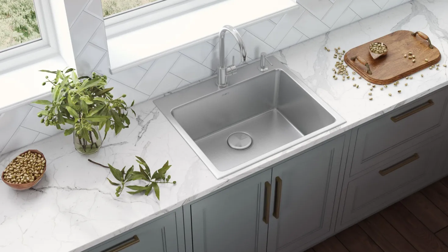 Ruvati 25" x 22" Topmount 16 Gauge Stainless Steel Kitchen Sink