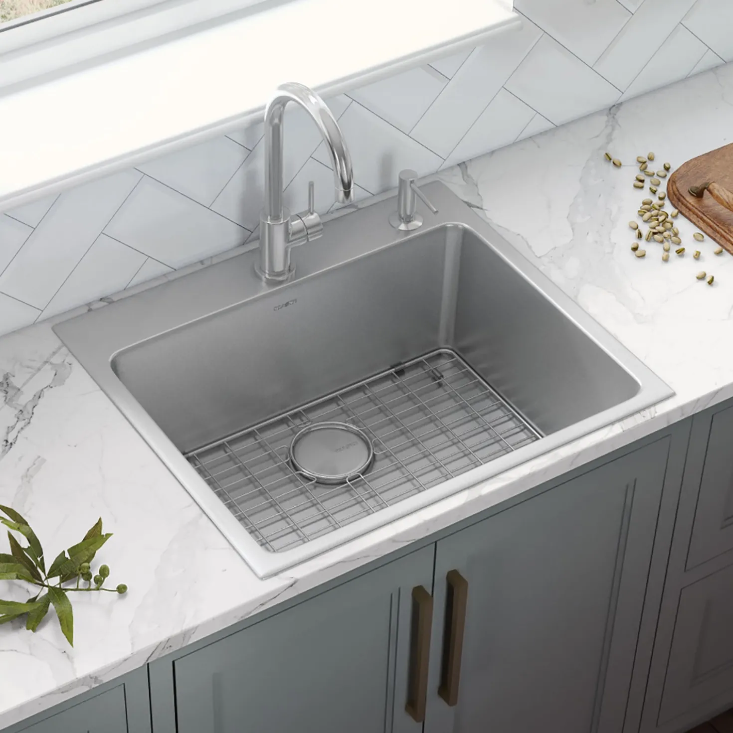 Ruvati 25" x 22" Topmount 16 Gauge Stainless Steel Kitchen Sink