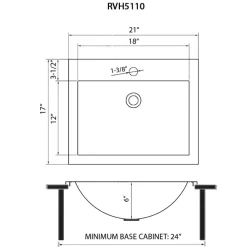 Ruvati 21" x 17" Topmount Gunmetal Stainless Steel Bathroom Sink