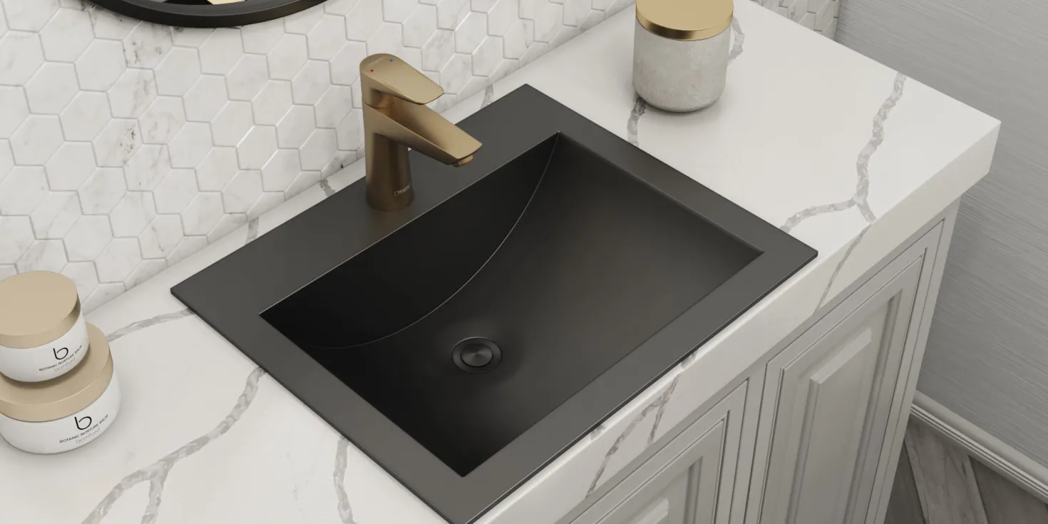 Ruvati 21" x 17" Topmount Gunmetal Stainless Steel Bathroom Sink