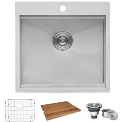 Ruvati 21" x 20" Topmount Laundry Utility Workstation Sink | 12" Deep