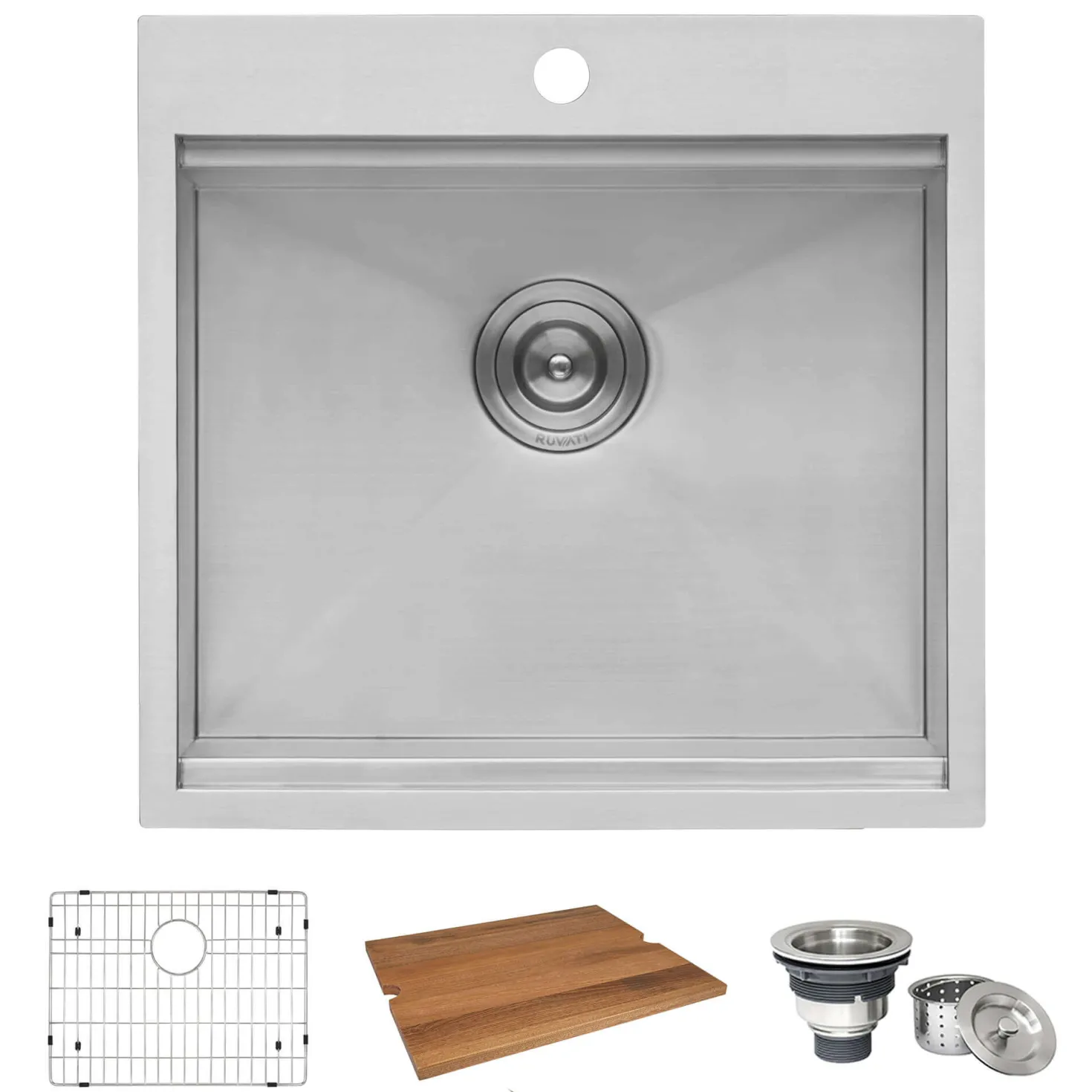 Ruvati 21" x 20" Topmount Laundry Utility Workstation Sink | 12" Deep