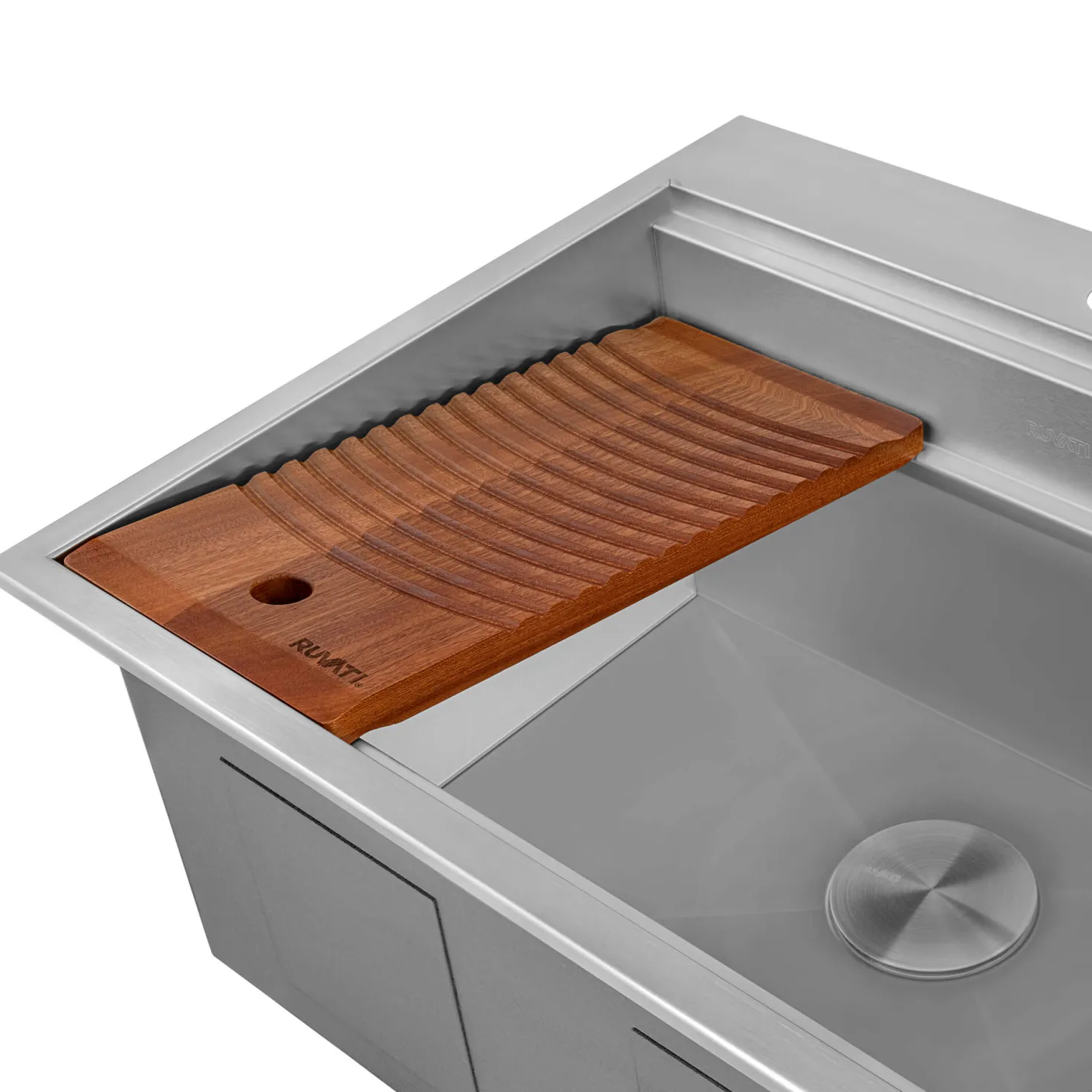 Ruvati 25" x 22" Topmount Laundry Workstation Sink 12" Deep with Washboard