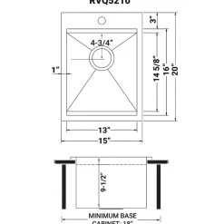 Ruvati 15" x 20" Topmount Marine Grade T-316 Stainless Workstation Outdoor Sink- RVQ5210