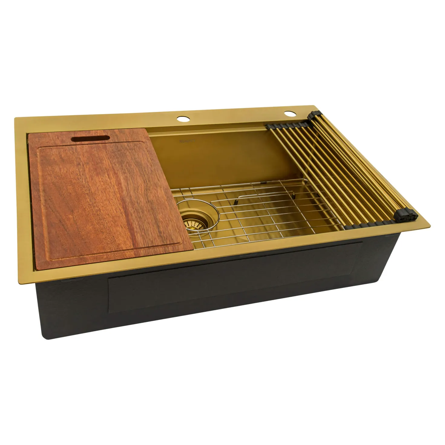 Ruvati 33" x 22" Topmount Workstation Matte Gold Stainless Kitchen Sink
