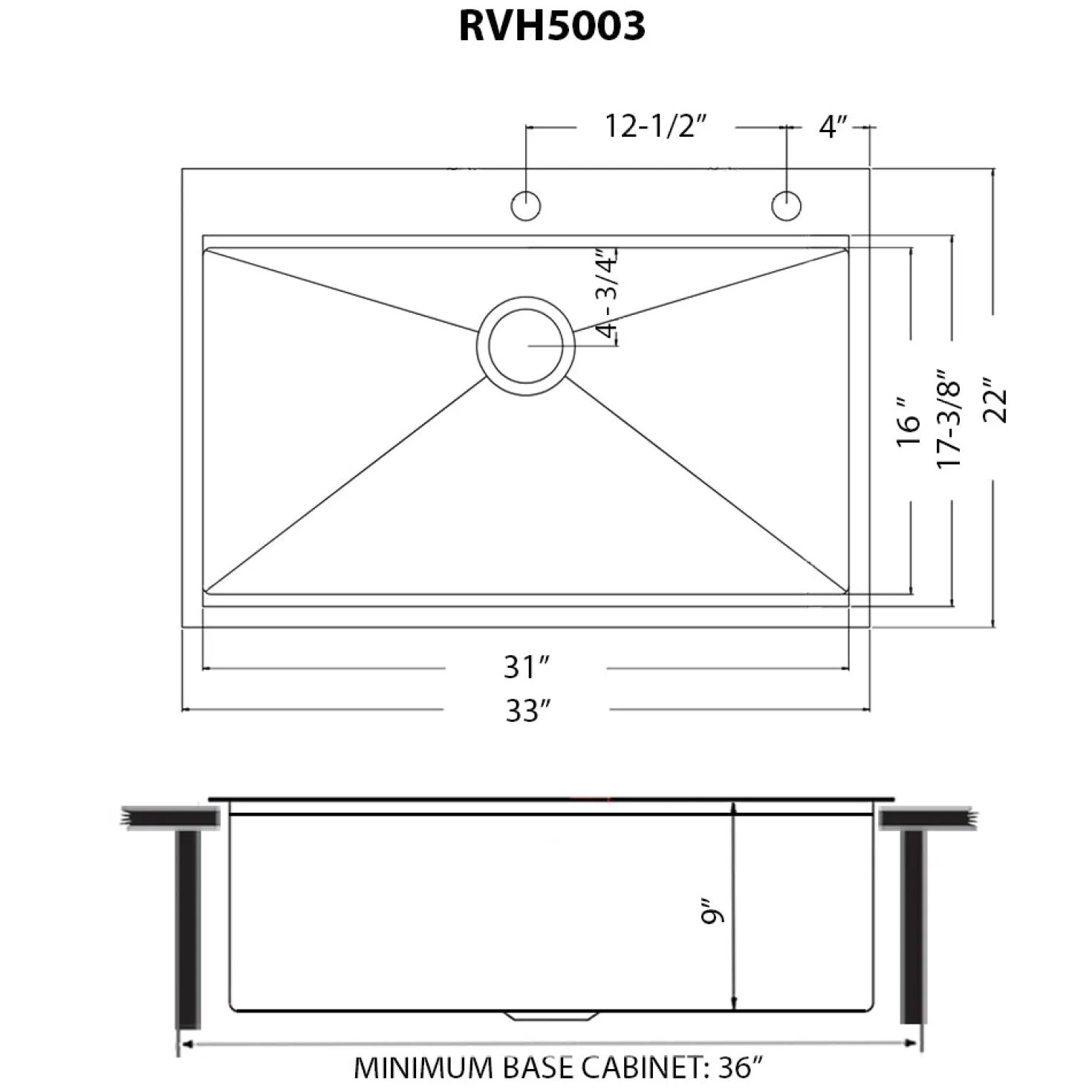 Ruvati 33" x 22" Topmount Workstation Matte Gold Stainless Kitchen Sink