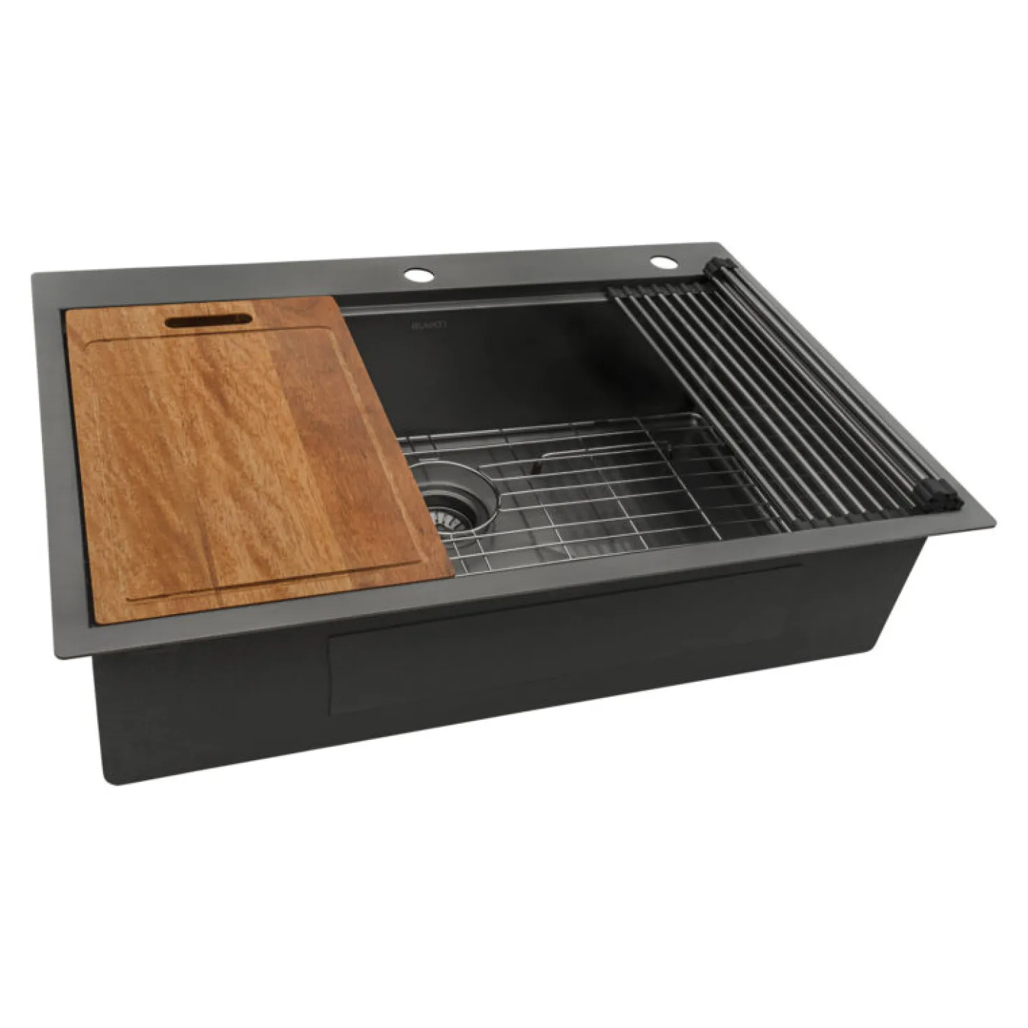 Ruvati 33" x 22" Topmount Workstation Gunmetal Stainless Kitchen Sink